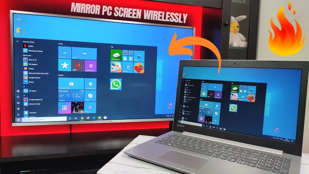 how to connect laptop to tv wirelessly windows 10