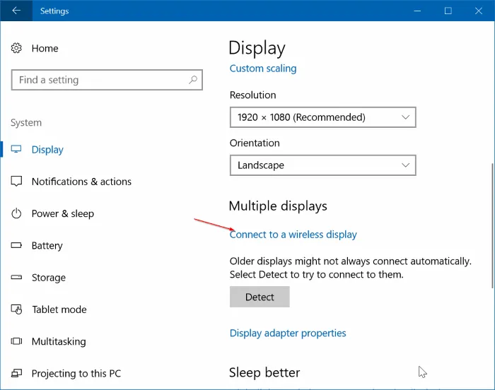 how to connect laptop to tv wirelessly windows 10