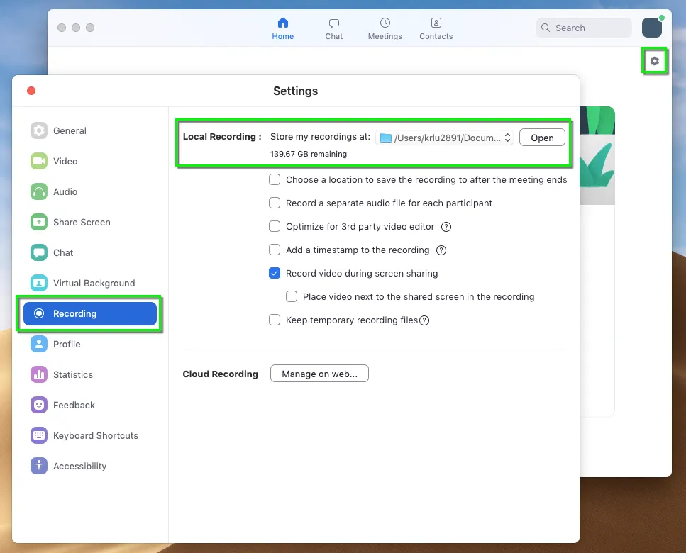 how to record a zoom meeting on laptop