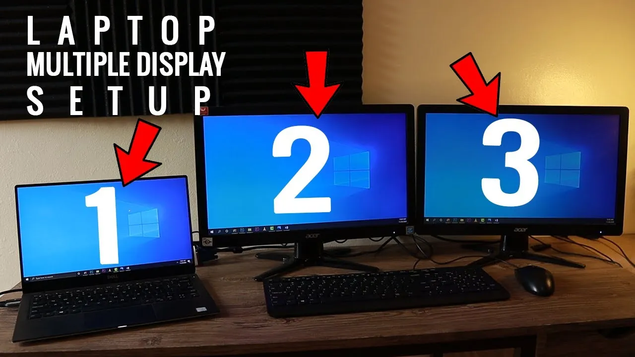how to setup laptop and monitor as two screens